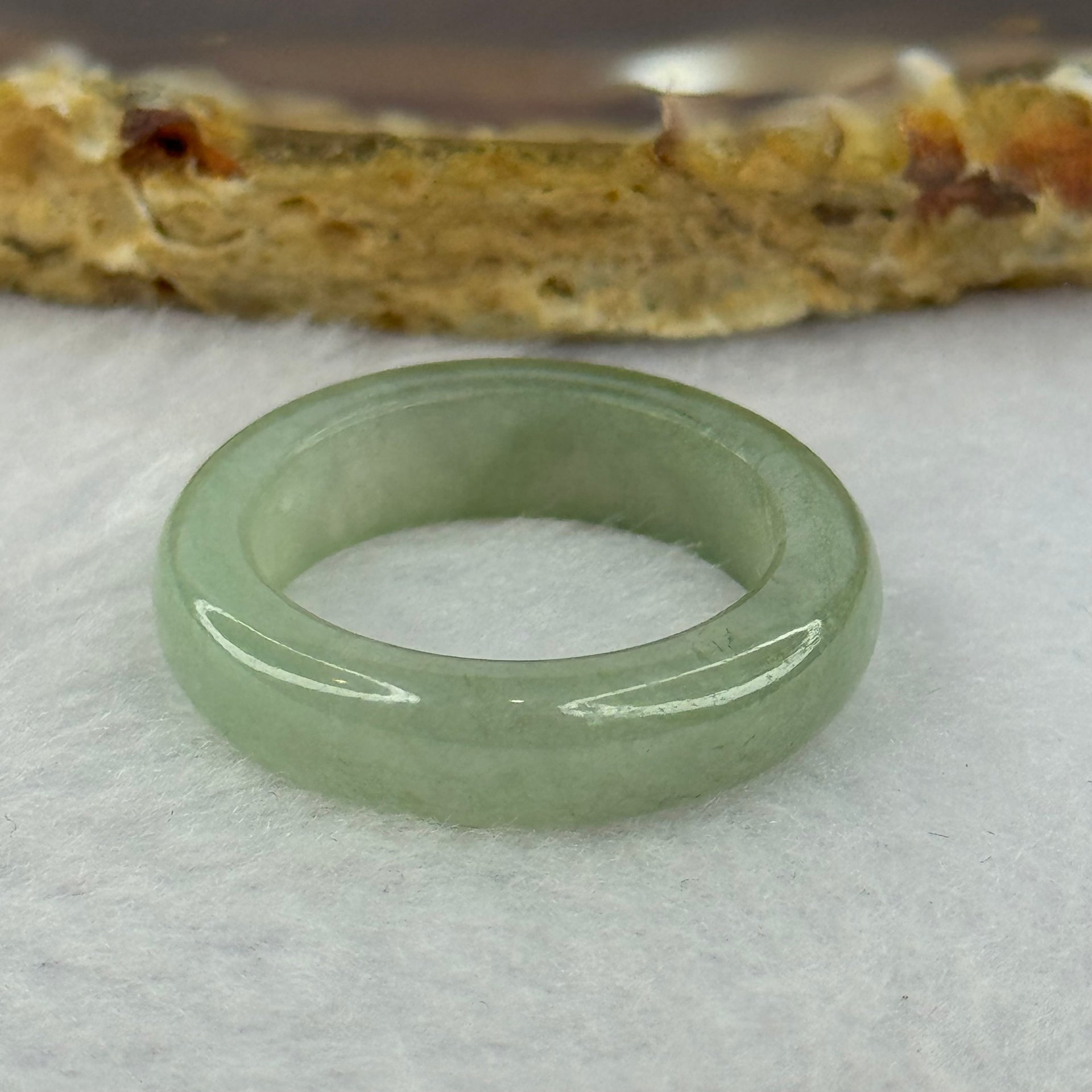 Type A Medium Green Jadeite Ring 3.65g 5.9 by 3.7mm US7 HK15.5 - Huangs Jadeite and Jewelry Pte Ltd