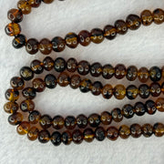 Natural Cognac Flower Amber Beads Necklace 14.28g 54cm 6.3mm 108 Beads - Huangs Jadeite and Jewelry Pte Ltd