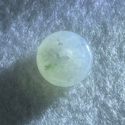 Type A Semi Icy Faint Green Jadeite Ping An Kou Donut Pendant 2.44g 13.2 by 6.6mm - Huangs Jadeite and Jewelry Pte Ltd