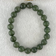 Good Grade Natural Cats Eye Green Rutilated Quartz Beads Bracelet 24.86g 16.5cm 9.8mm 20 Beads - Huangs Jadeite and Jewelry Pte Ltd