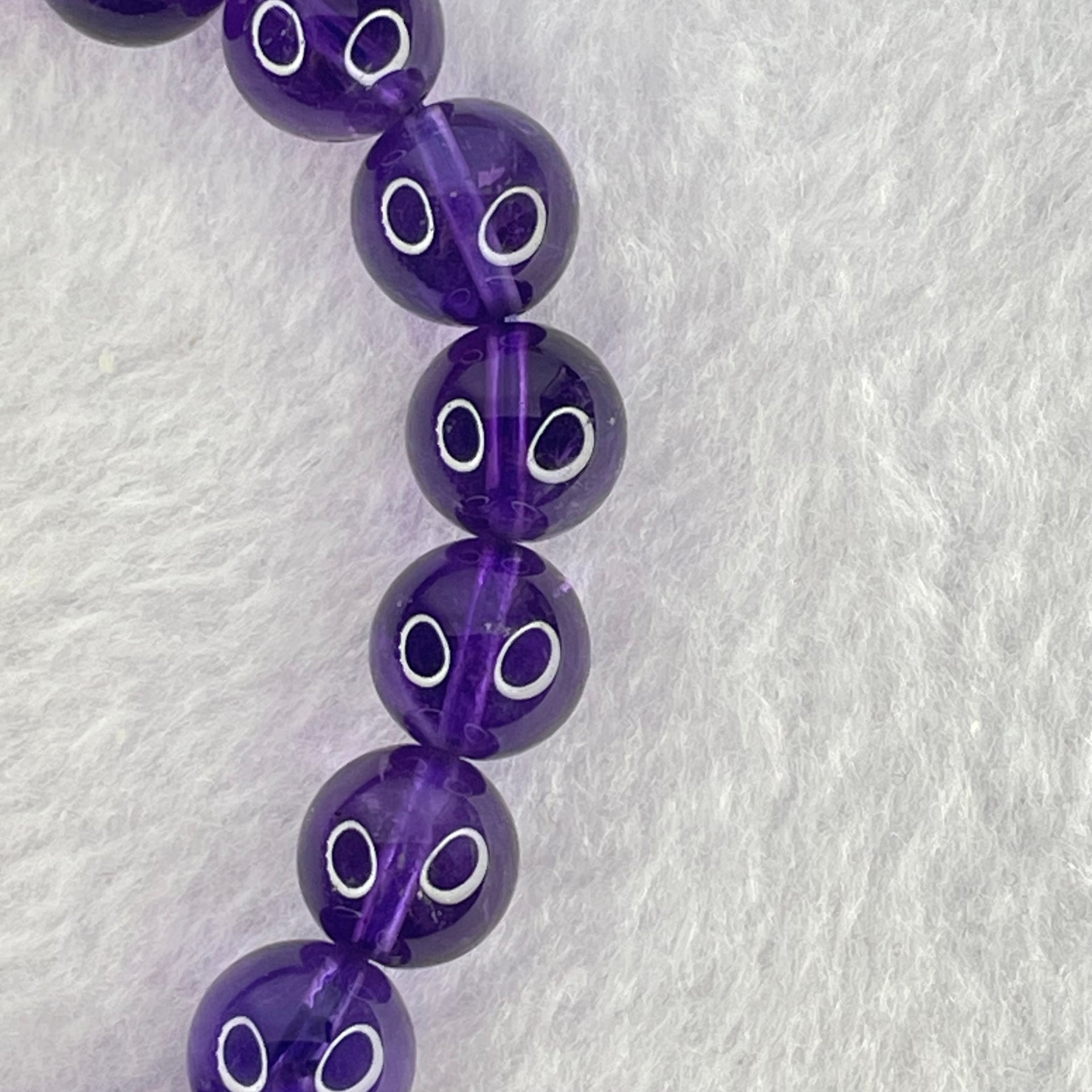 Very Good Grade Natural Amethyst Bracelet 24.97g 16cm 9.9mm 20 Beads - Huangs Jadeite and Jewelry Pte Ltd