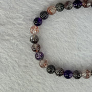 Very Good Grade Natural Transparent Bright Color Super 7 Beads Bracelet 非常好的等级天然透明深彩色超级七珠手链 11.32g 15.5cm 6.8mm 28 Beads - Huangs Jadeite and Jewelry Pte Ltd