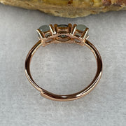 Natural Green Cubic Zirconia with Green Prehnite 1.56g 4.5 by 3.0mm 1 Bead - 4.0 by 2.5mm 2 Beads (Adjustable Size) - Huangs Jadeite and Jewelry Pte Ltd