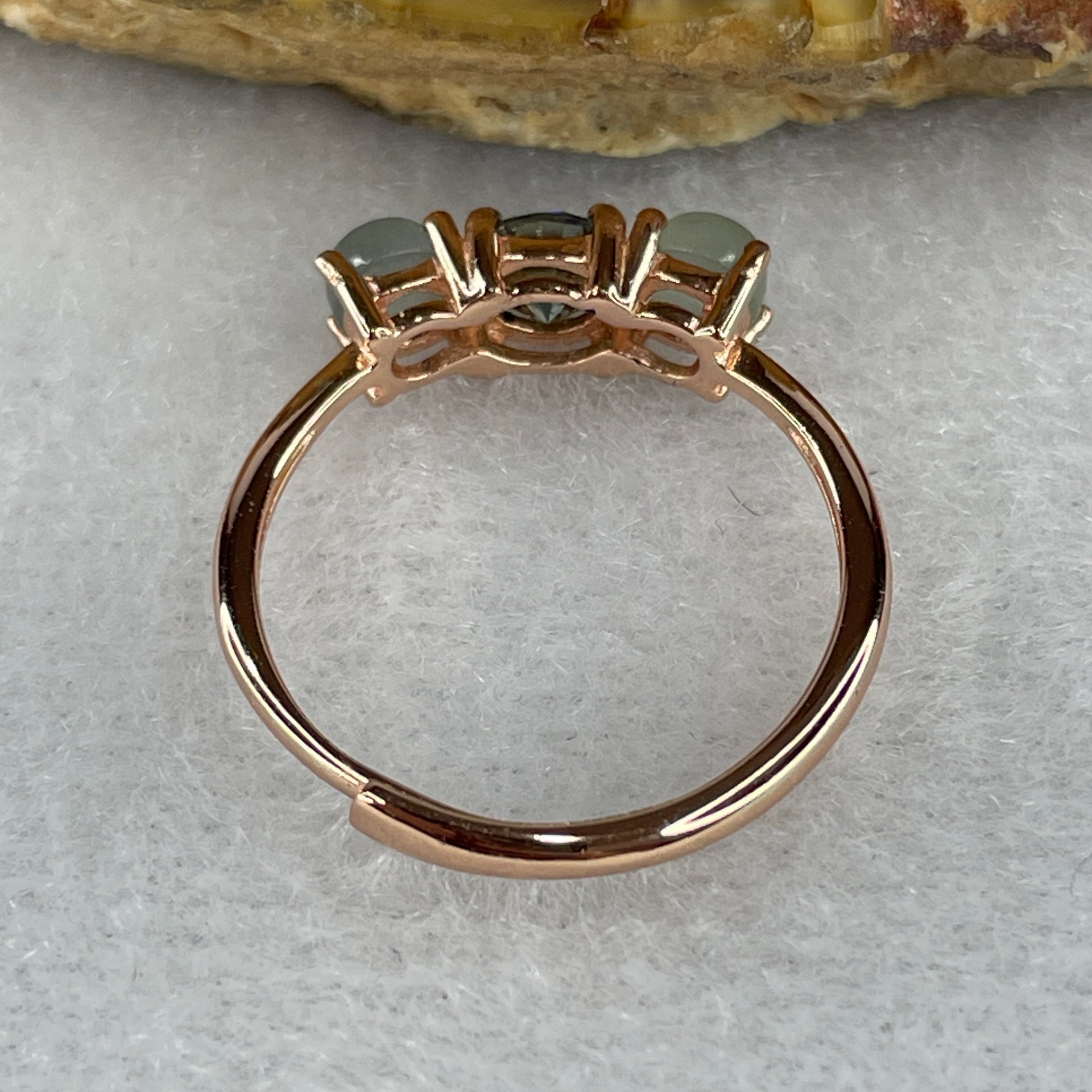 Natural Green Cubic Zirconia with Green Prehnite 1.56g 4.5 by 3.0mm 1 Bead - 4.0 by 2.5mm 2 Beads (Adjustable Size) - Huangs Jadeite and Jewelry Pte Ltd