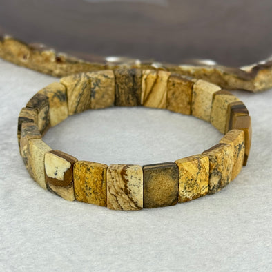 Natural Picture Jasper Bracelet  25.12g 17.5cm 12.3 by 9.4 by 5.1mm 21 pcs - Huangs Jadeite and Jewelry Pte Ltd