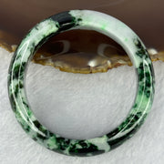 Type A Light Lavender with Old Mine Spicy to Dark Green Piao Hua Jadeite Bangle 72.00g Internal Diameter 56.6mm 14.8 by 9.5mm (Slight Internal Lines) - Huangs Jadeite and Jewelry Pte Ltd