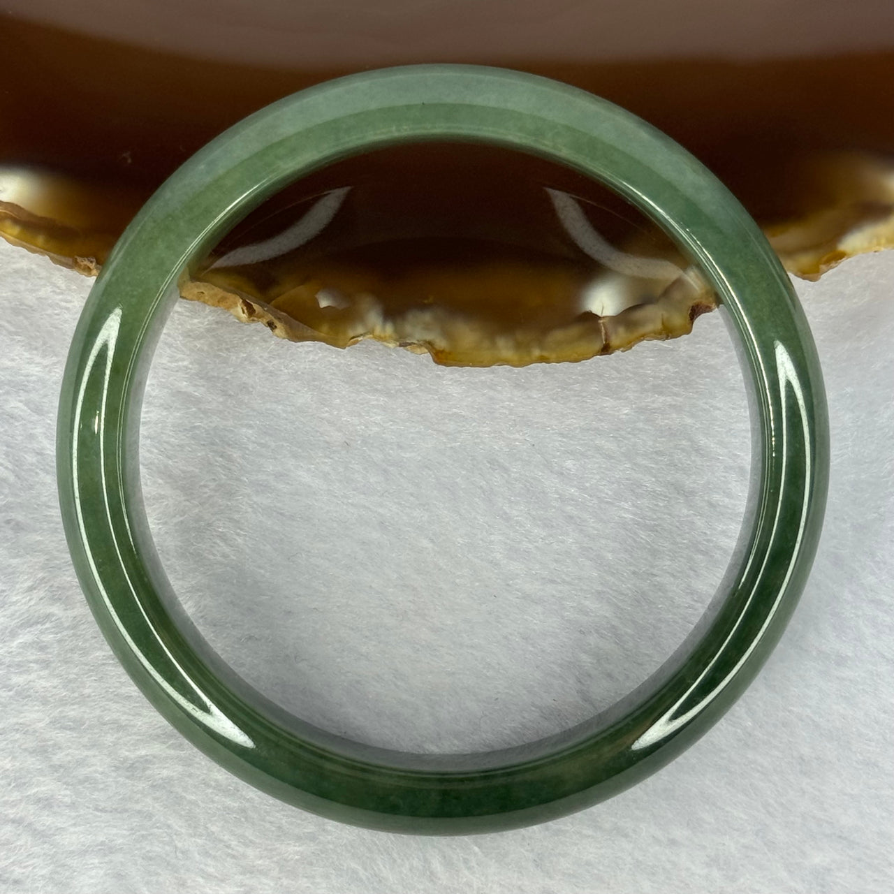 Type A Full Green Jadeite Bangle Internal Diameter 57.7mm 47.69g 12.5 by 7.5mm (Close to Perfect) - Huangs Jadeite and Jewelry Pte Ltd