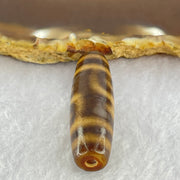 Natural Powerful Tibetan Old Oily Agate Double Nectar Vessel Dzi Bead Heavenly Master (Tian Zhu) 花蜜容器眼天珠 7.93g 38.3 by 11.6mm - Huangs Jadeite and Jewelry Pte Ltd