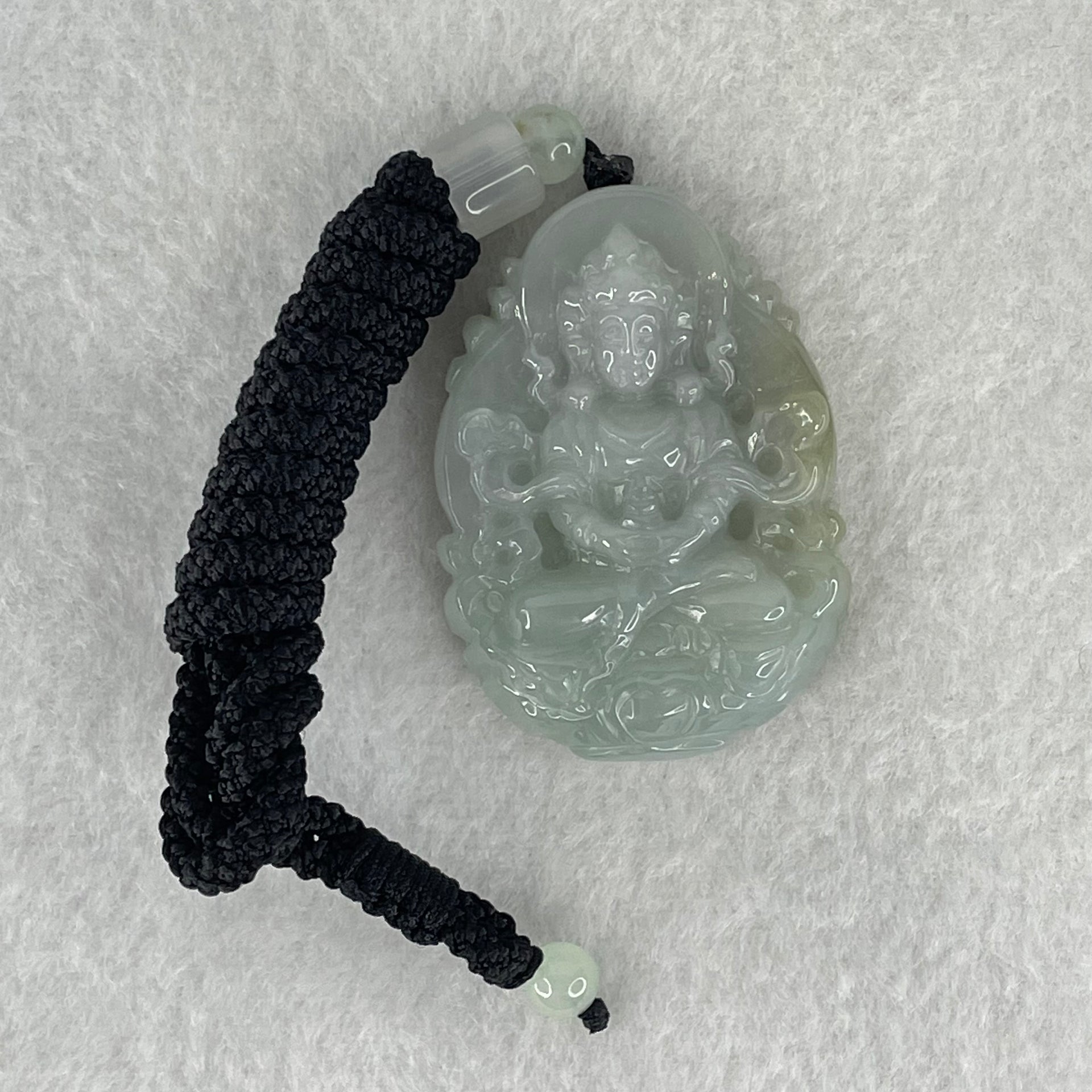 Type A Light Green Lavender Jadeite Guan Yin Tara Pendant 32.80g 45.8 by 32.8 by 11.5mm - Huangs Jadeite and Jewelry Pte Ltd