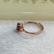 Orange Red Garnet In S925 Sliver Rose Gold Colour Ring (Adjustable Size) 1.34g 6.6 by 4.9 by 3.5mm - Huangs Jadeite and Jewelry Pte Ltd