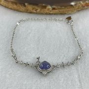 Natural Blue Tanzanite Heart Shape with Cubic Zirconia in S925 Bracelet 2.96g 16-16cm 6.8 by 6.8 by 3.0mm 1 Bead - Huangs Jadeite and Jewelry Pte Ltd