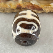 Natural Powerful Tibetan Old Oily Agate Double Nectar Vessel Dzi Bead Heavenly Master (Tian Zhu) 花蜜容器眼天珠 4.67g 17.3 by 13.3mm - Huangs Jadeite and Jewelry Pte Ltd