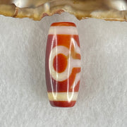 Natural Powerful Tibetan Old Oily Red White Agate Patina Guiren Tairen Human Benefactor Dzi Bead Heavenly Master (Tian Zhu) 贵人天珠 6.21g 28.3 by 12.1mm - Huangs Jadeite and Jewelry Pte Ltd