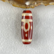 Natural Powerful Tibetan Old Oily Red White Agate One Eye Earth Element Dzi Bead Heavenly Master (Tian Zhu) 一眼土元素天珠 10.72g 37.5 by 13.5mm - Huangs Jadeite and Jewelry Pte Ltd