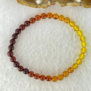 Natural Mixed Color Amber Beads Bracelet 1.88g 16cm 5.5mm 35 Beads - Huangs Jadeite and Jewelry Pte Ltd