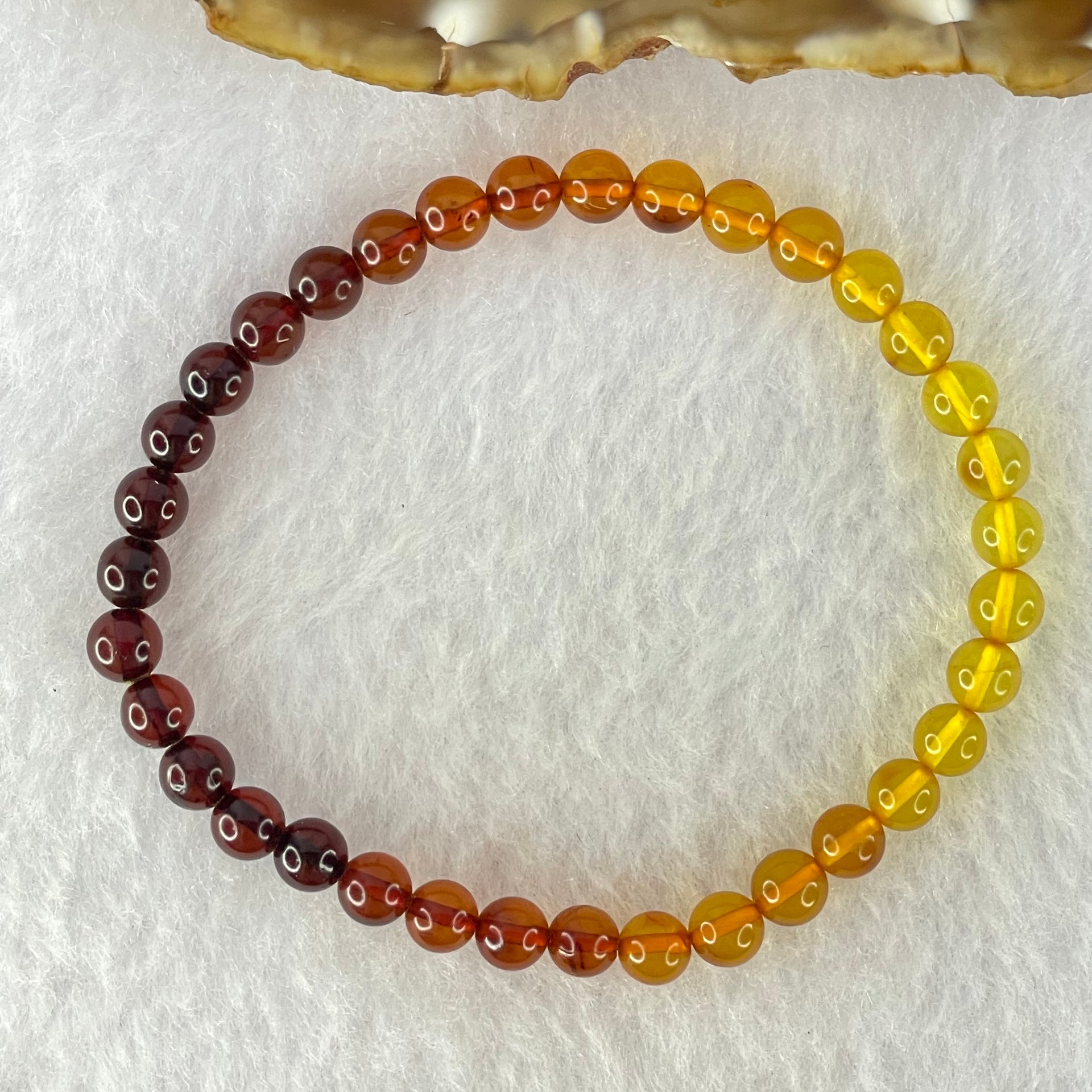 Natural Mixed Color Amber Beads Bracelet 1.88g 16cm 5.5mm 35 Beads - Huangs Jadeite and Jewelry Pte Ltd
