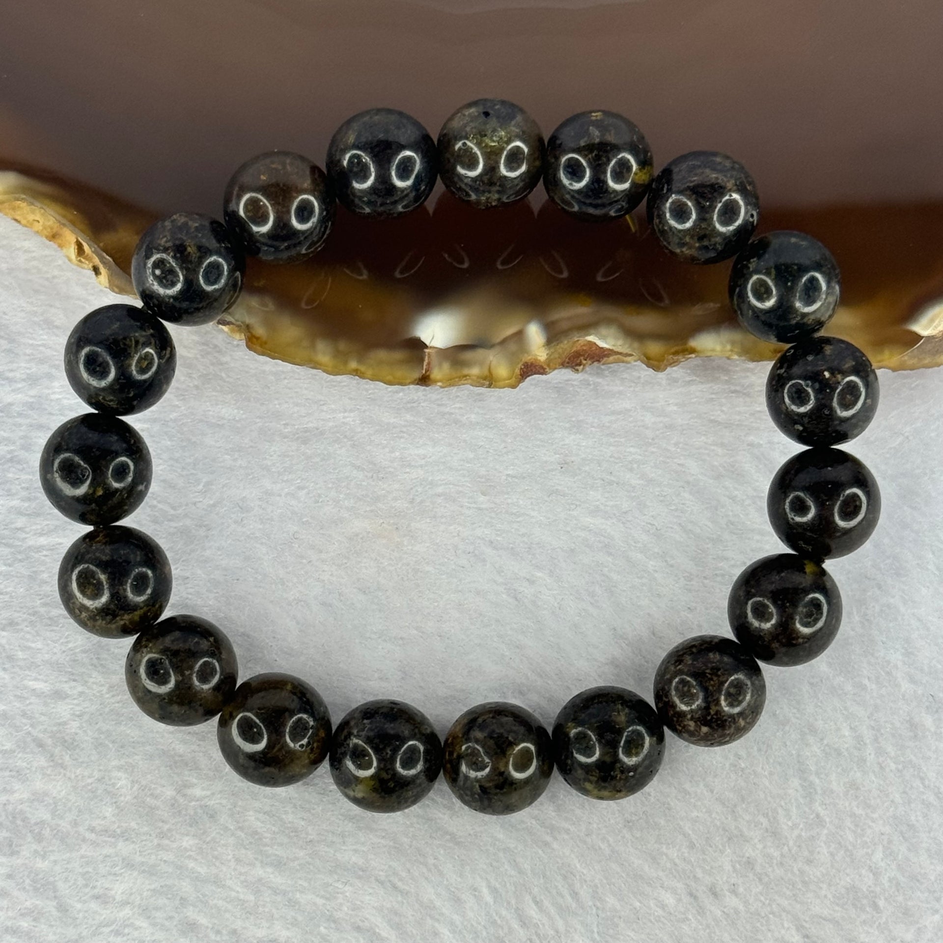 Natural Medicine Amber Beads Bracelet 天然药珀手链 10.38g 16cm 10.1mm 19 Beads - Huangs Jadeite and Jewelry Pte Ltd