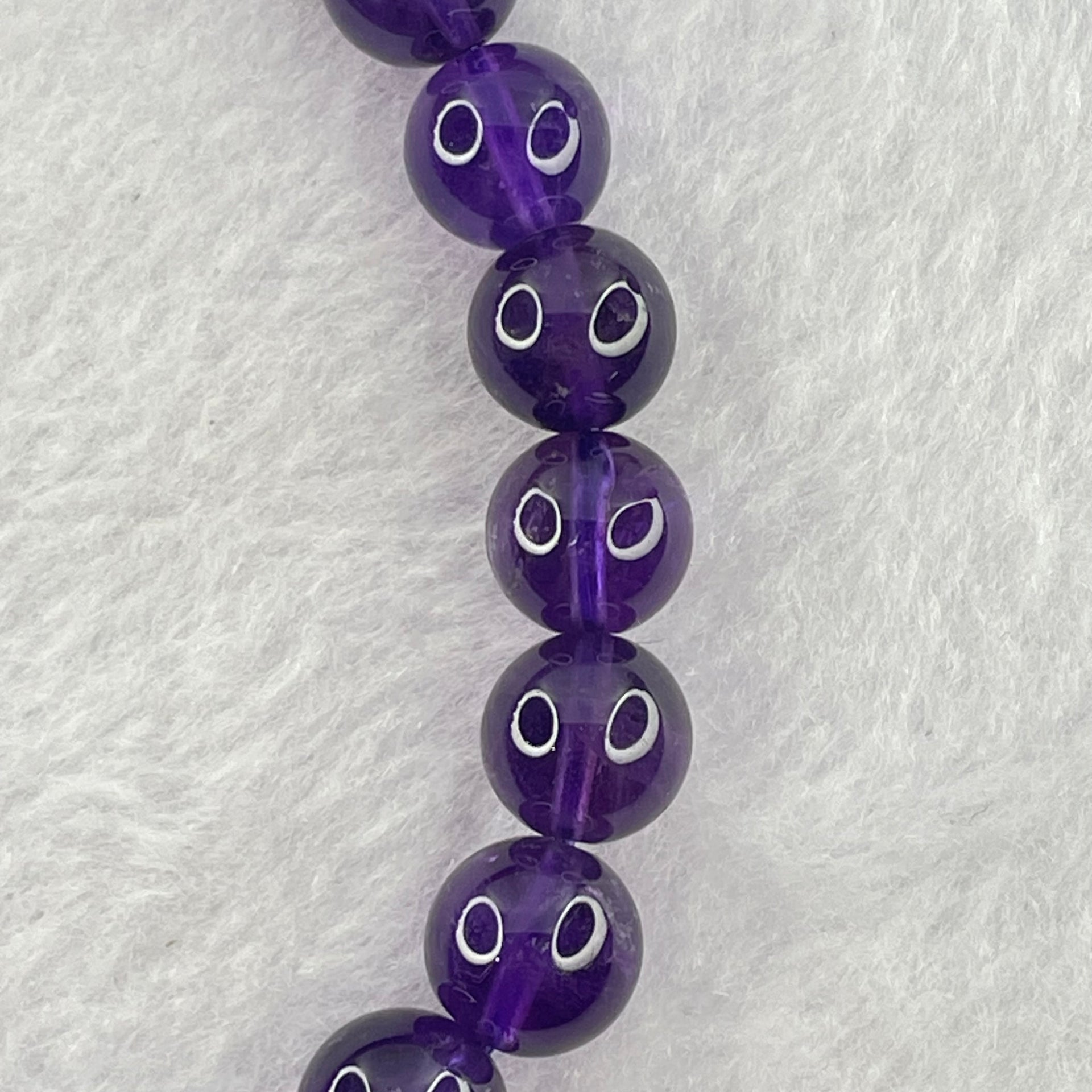 Good Grade Natural Amethyst Bracelet 23.30g 16.5cm 9.5mm 22 Beads - Huangs Jadeite and Jewelry Pte Ltd