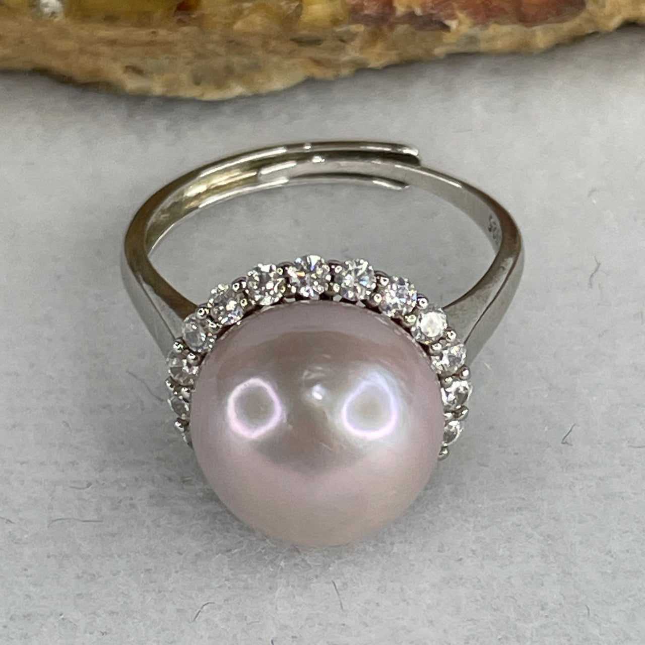 Natural Silver Pearl Statement Ring | Premium S925 Sterling Silver Adjustable | 11.7x9.5mm High-Luster Metallic Marine Treasure (4.33g 11.7x9.5mm)