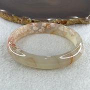 Natural Pinkish Flower Agate Oval Bangle 37.29g Internal Diameter 60.3mm 12.9 by 7.3mm (Perfect) - Huangs Jadeite and Jewelry Pte Ltd