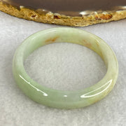 Type A Light Blueish Green and Red and Brown Patches Jadeite Oval Bangle Internal Diameter 54.3mm 32.17g 10.4 by 6.5mm (Very Slight Internal Lines) - Huangs Jadeite and Jewelry Pte Ltd
