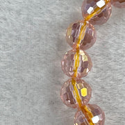 Pink Faceted Crystals Beads Bracelet 20.43g 14.5cm 9.9mm 19 Beads - Huangs Jadeite and Jewelry Pte Ltd