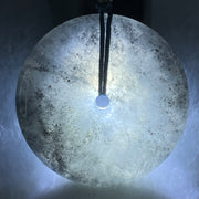 Type A Semi Icy Wuji Grey with Lavender Jadeite Ping An Kou Pendant 19.86g 37.2 by 6.1mm - Huangs Jadeite and Jewelry Pte Ltd