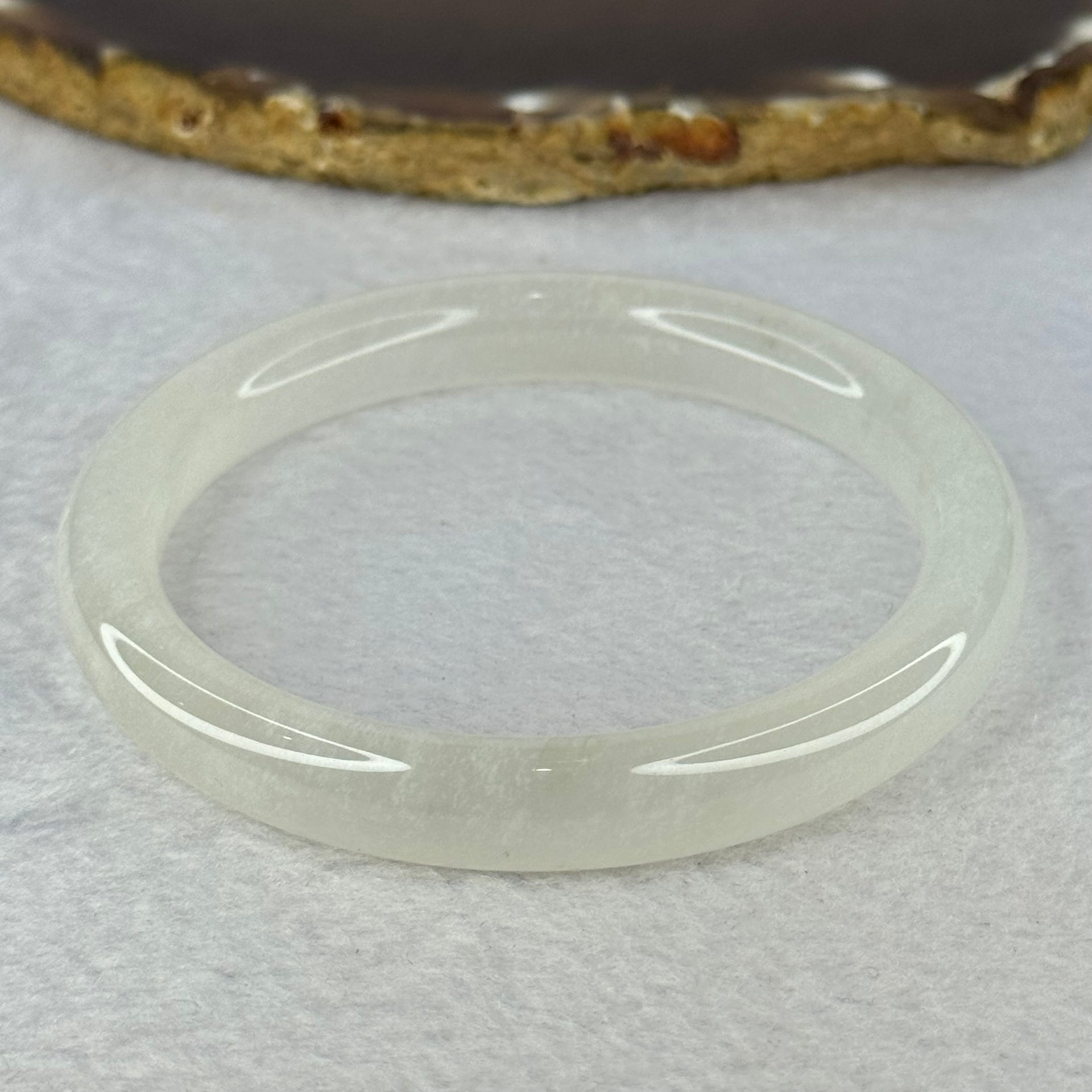 Transparent to White Quartzite Jade Bangle 天山玉手镯 60.6mm Bangle 38.60g 10.3 by 8.5mm - Huangs Jadeite and Jewelry Pte Ltd