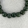 Natural Dark Green Nephrite Jade Beads Bracelet 31.81g 10.1 mm 20 Beads - Huangs Jadeite and Jewelry Pte Ltd