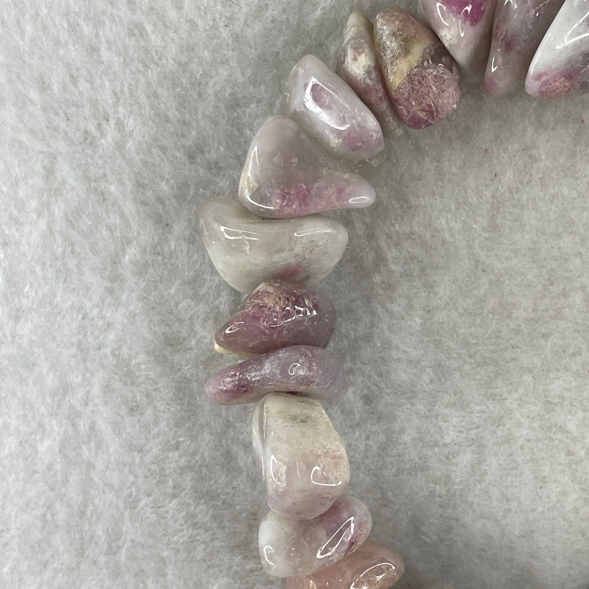 Natural Tourmaline Beads Irregular Bracelet 42.69g 15cm 12.6mm 34Beads - Huangs Jadeite and Jewelry Pte Ltd