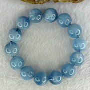 Natural Aquamarine Beads Bracelet 75.20g 19cm 15.8mm 14 Beads - Huangs Jadeite and Jewelry Pte Ltd