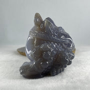 Natural Jelly Purpleish Wuji with White Agate with Crystal 3 Legged Toast Display 1,214.2g 155.0 by 90.0 by 100.0mm - Huangs Jadeite and Jewelry Pte Ltd