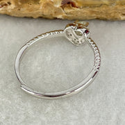 Type A Semi Icy Lavender Cabochon Jadeite in S925 Sliver Heart Ring (Adjustable Size) 1.10g 2.7 by 2.5mm - Huangs Jadeite and Jewelry Pte Ltd