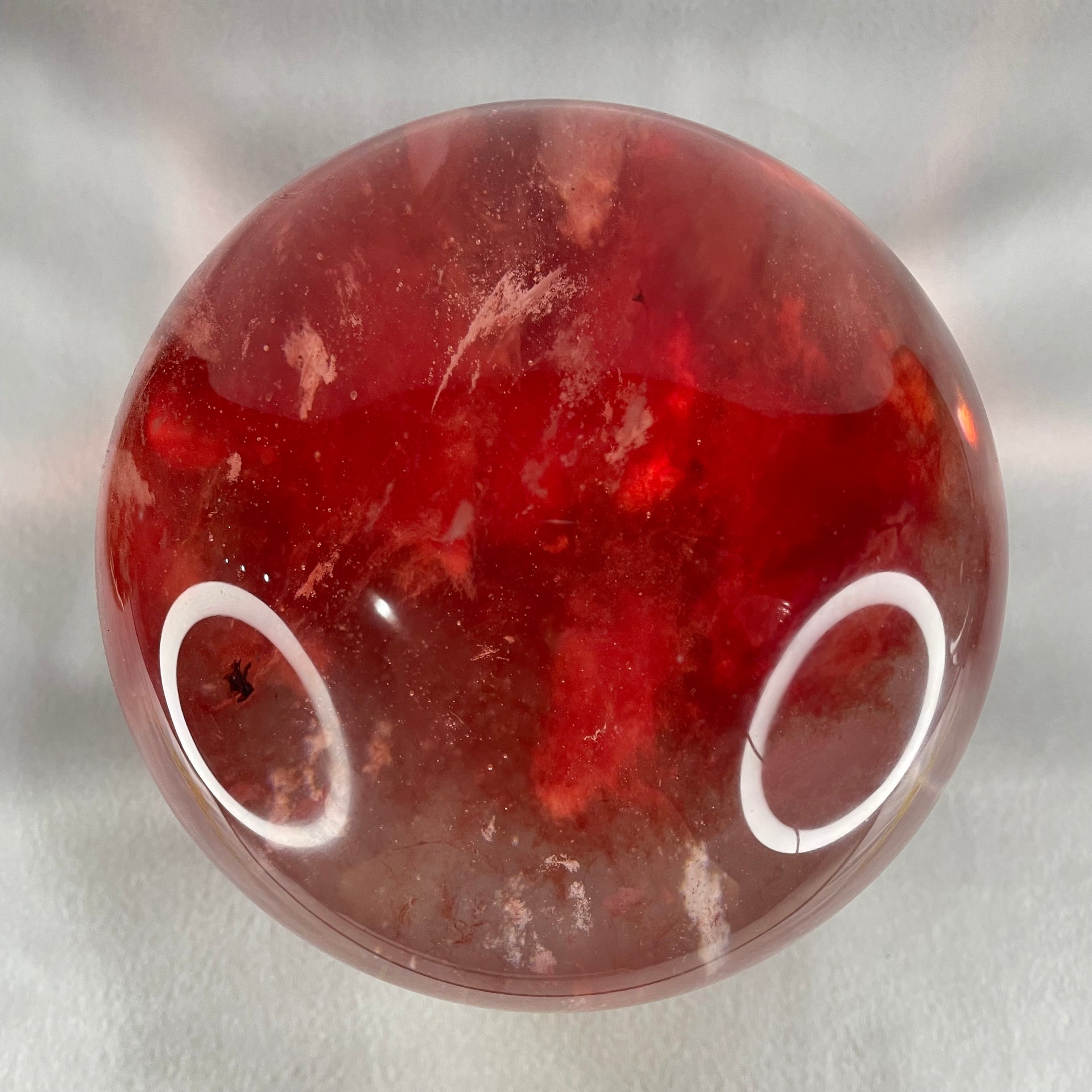 Cherry Quartz Sphere Ball with Wooden Stand 3,320.5g 145.0 by 170.0mm - Huangs Jadeite and Jewelry Pte Ltd