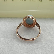 Natural Larimar in S925 Silver Rose Gold Color Ring (Adjustable Size) 2.55g 9.9 by 8.0 by 5.0mm - Huangs Jadeite and Jewelry Pte Ltd