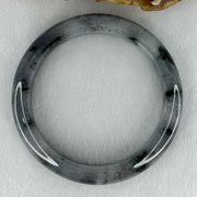 Type A Translucent Faint Grey with Greyish Black Patches Jadeite Bangle Internal Diameter 58.55mm 289.81cts 58.40g 11.8 by 8.6mm With NGI Cert 32885981 (Very Slight Internal Lines) - Huangs Jadeite and Jewelry Pte Ltd