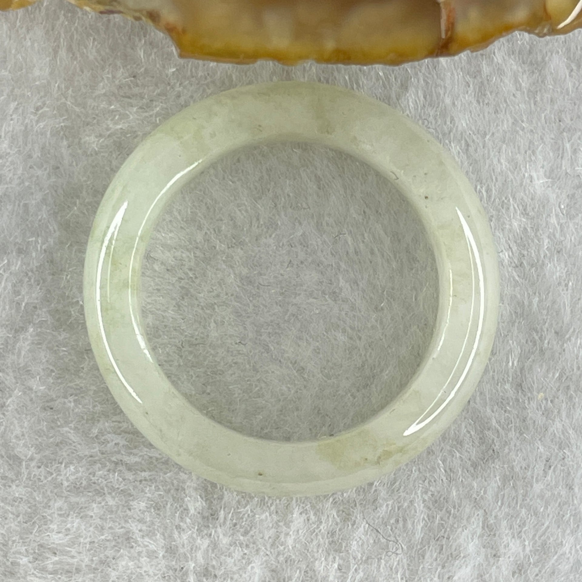 Type A Natural White to Faint Green Jadeite Ring 3.74g 5.8 b y 3.5mm US 8.2 HK 18 (Very Very Slight Internal Line) - Huangs Jadeite and Jewelry Pte Ltd