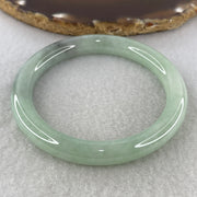 Certified Natural Type A Jelly Light Green & Wuji Grey Jadeite Full Round Bangle | (39.83g | 54.6mm Inner Diameter | 8.6mm x 8.7mm | Very Very Slight External Line | Synergy, "Wuji" Spatial Shield & Feng Shui Wealth Guard Anchor) - Huangs Jadeite and Jewelry Pte Ltd