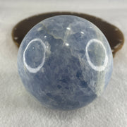Natural Blue Calcite Ball with Clear Acrylic Display 662.31g 76.5 by 94.5mm - Huangs Jadeite and Jewelry Pte Ltd