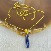 Very Good Grade Natural Sugilite Pillar Pendant in Gold Color Silver Necklace 2.74g 23.9 by 7.2mm - Huangs Jadeite and Jewelry Pte Ltd