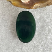 Type A Translucent Black Omphacite Jadeite Round Cabouchon Stone For Setting 1.54g 15.5 by 9.8 by 5.0mm - Huangs Jadeite and Jewelry Pte Ltd