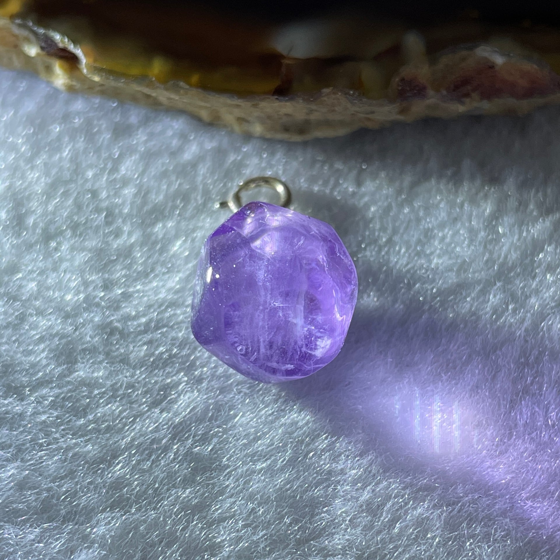 Natural Amethyst Pebble Pendant 2.92g 13.2 by 12.5mm - Huangs Jadeite and Jewelry Pte Ltd