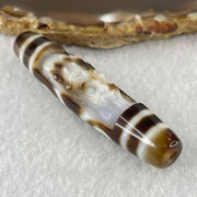 Natural Powerful Tibetan Old Oily Agate Zha Ji La Mu Female Cai Shen and 6 Eyes Dzi Bead Heavenly Master (Tian Zhu) 扎基拉姆女财神六眼天珠 13.32g 58.0 by 13.1mm - Huangs Jadeite and Jewelry Pte Ltd