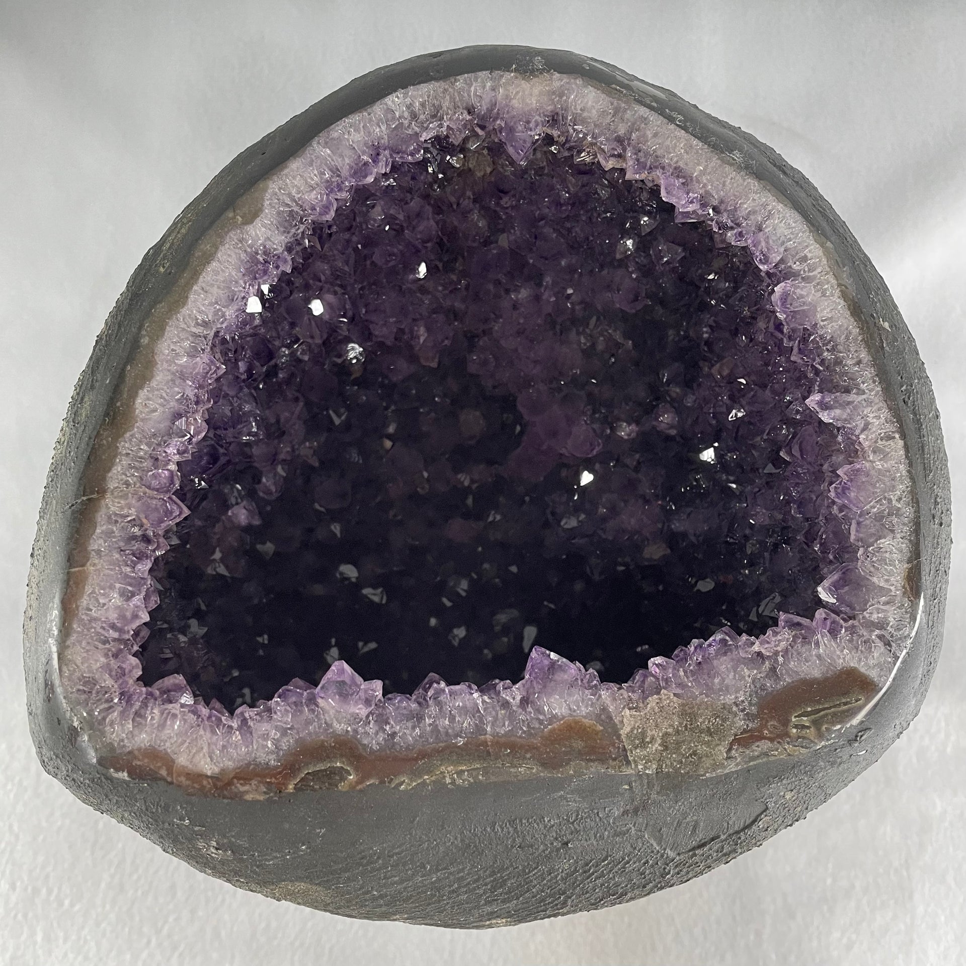 Natural Amethyst Cave with Wooden Stand 5,040.4g 200.0 by 170.0 by 225.0mm - Huangs Jadeite and Jewelry Pte Ltd
