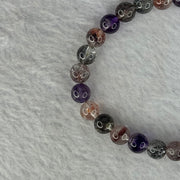Very Good Grade Natural Transparent Bright Super 7 Beads Bracelet 非常好的等级天然透明深彩色超级七珠手链 10.84g 15cm 6.8mm 27 Beads - Huangs Jadeite and Jewelry Pte Ltd
