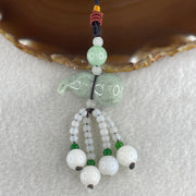 Natural Type A Green Jadeite Hulu Charm 24.96g 33.9 by 17.4mm - Huangs Jadeite and Jewelry Pte Ltd