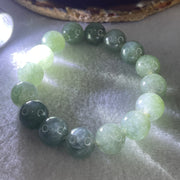 Certified Natural Type A Yellowish Green Jadeite Beads Bracelet | 16cm (54.20g | 16 Beads 12.8mm | Solar Plexus & Heart Chakra Harmony, Abundance & Prosperity Shield) - Huangs Jadeite and Jewelry Pte Ltd