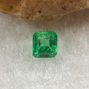 Natural Colombia Vivid Green Emerald (Beryl) Cut-Cornered Square Step cut 0.40ct 4.3 by 4.1 by 3.2mm - Huangs Jadeite and Jewelry Pte Ltd