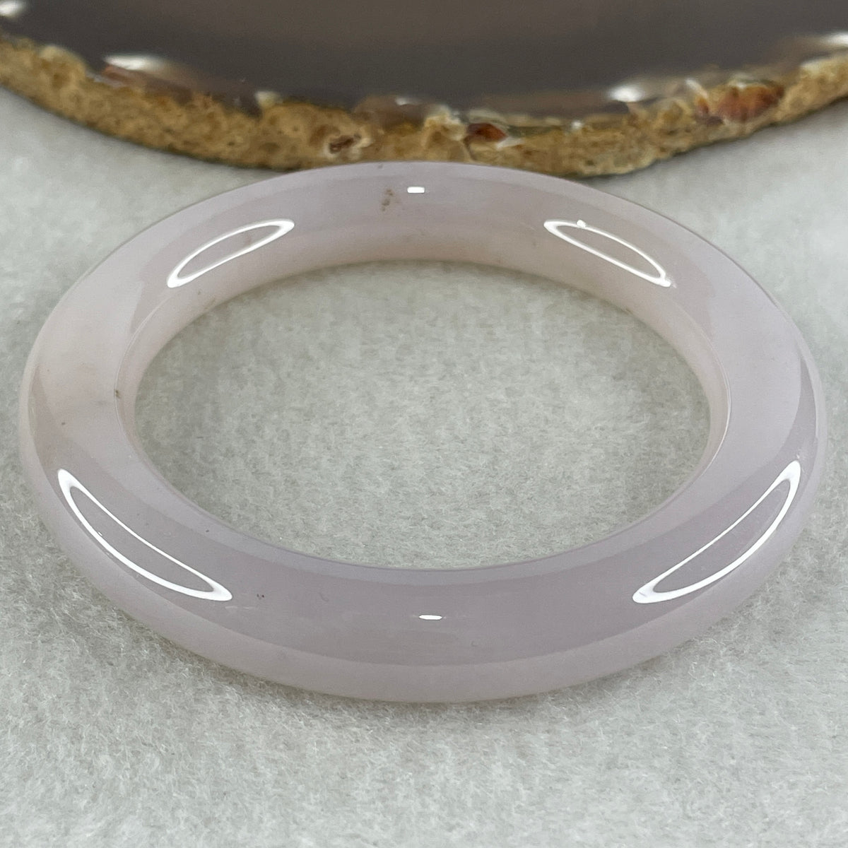 Natural Purple Flower Agate Bangle Set 119.44g Inner Diameter 55.6mm 10.8 by 11.2mm (Perfect) - Huangs Jadeite and Jewelry Pte Ltd
