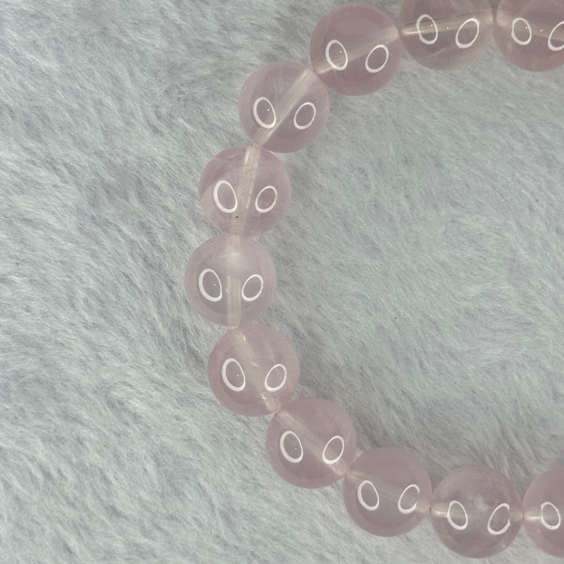 Natural Rose Quartz Beads Bracelet 天然玫瑰石英珠手链 35.21g 17.5cm 11.4mm 18 Beads - Huangs Jadeite and Jewelry Pte Ltd